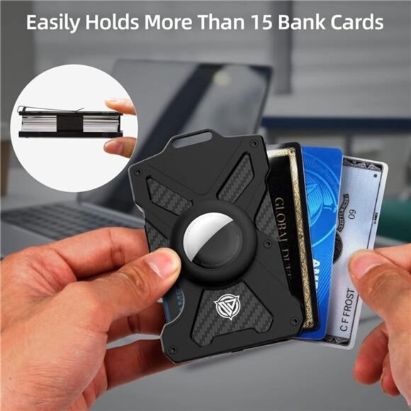Airtag Wallet(No Airtag) with Clear ID Card Holder, Slim Wallet with Airtag - Picture 5 of 7